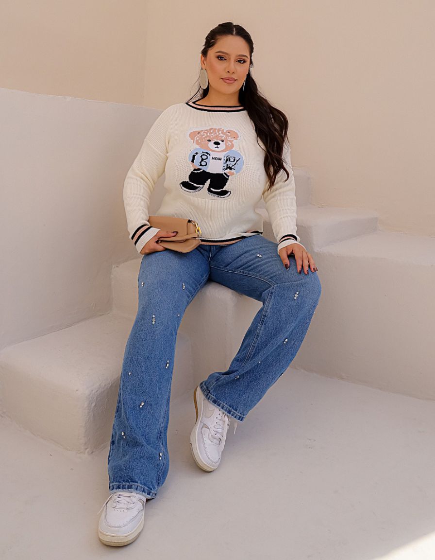 Blusa Urso Tricot