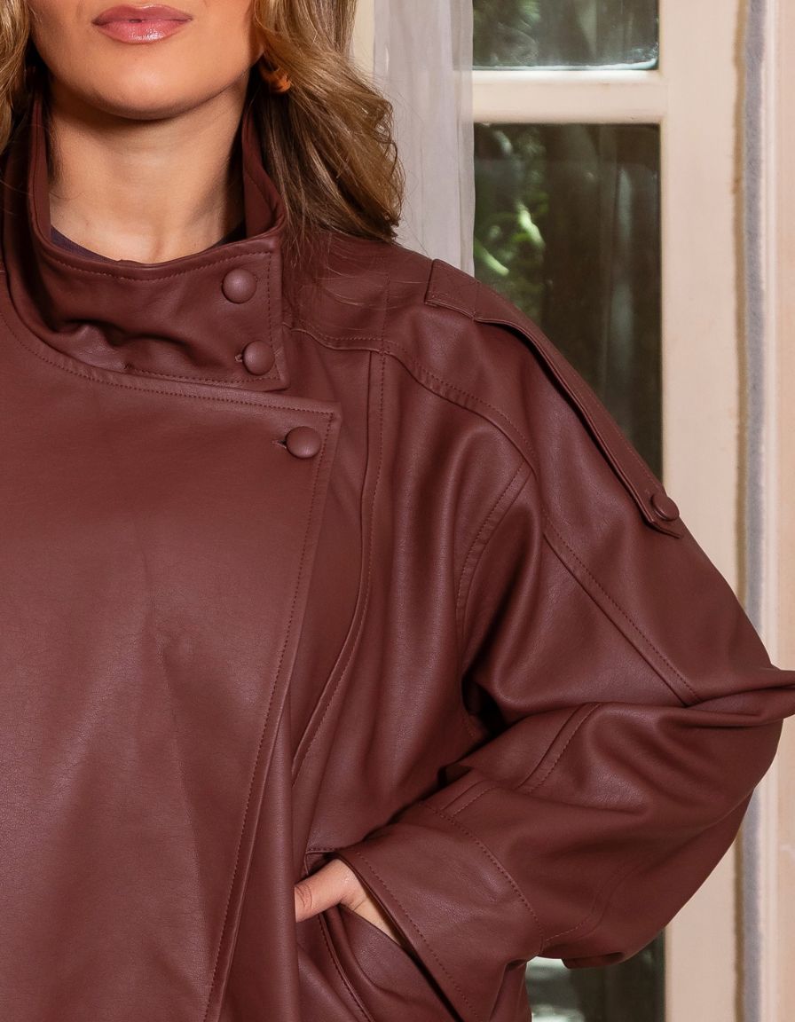 Jaqueta Couro Oversized