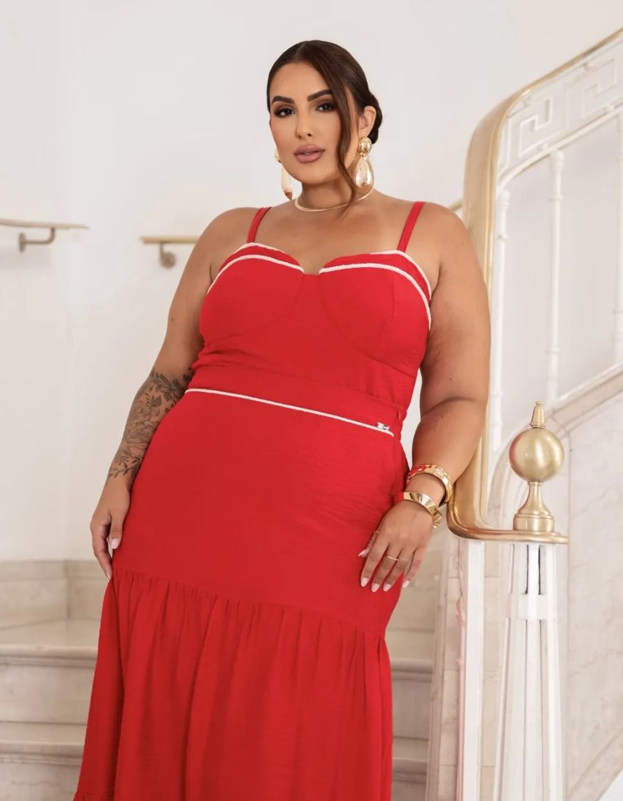 Conjunto Top e Saia Corda