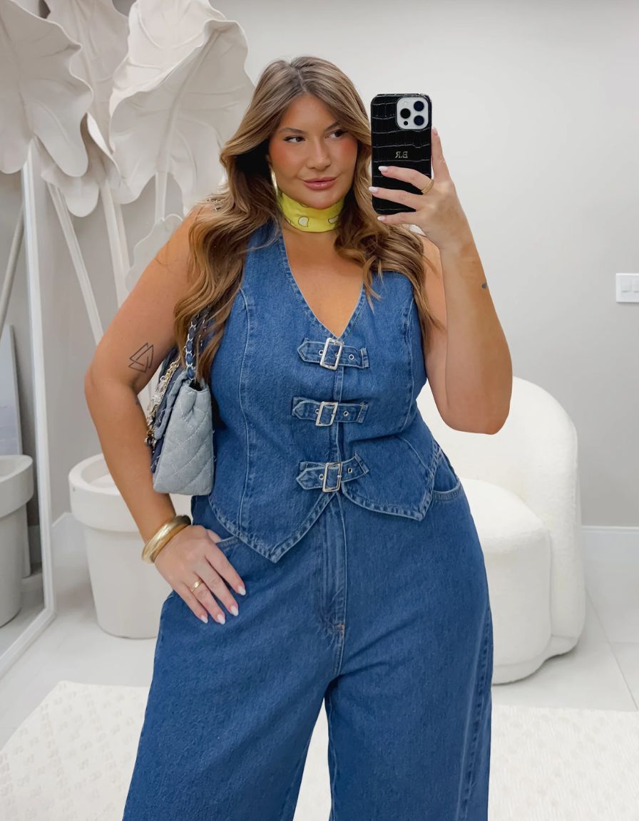 Calça Jeans Wide Leg Fusion