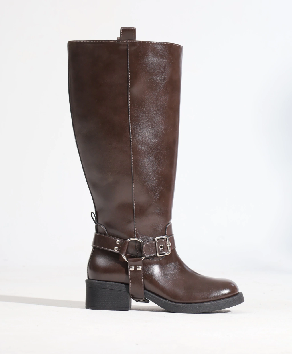 Bota Biker Cano Plus Marrom
