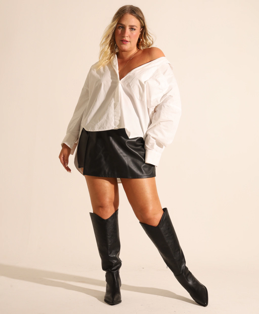 Bota Cano Plus Western Preta