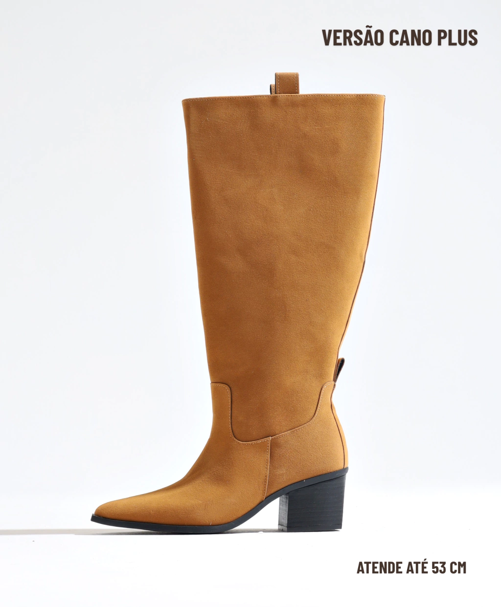 Bota Cano Plus Acamurçada Marrom Conhaque