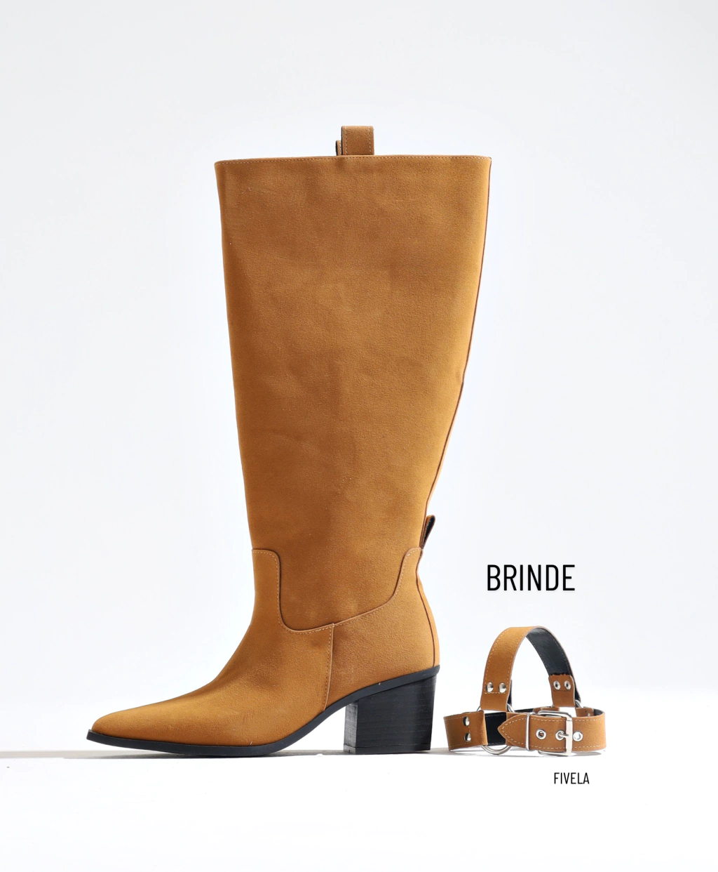 Bota Cano Plus Acamurçada Marrom Conhaque