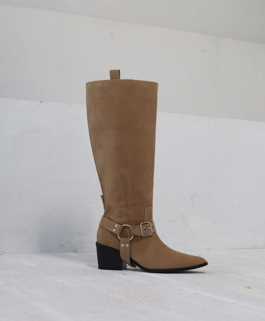 Bota Cano Plus Acamurçada Marrom Claro