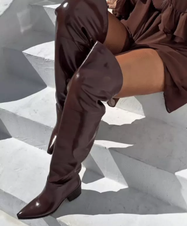 Bota Over The Knee Marrom