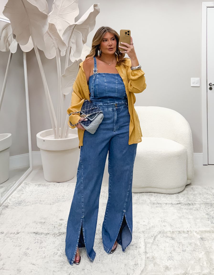 Cropped Jeans com Fivelas