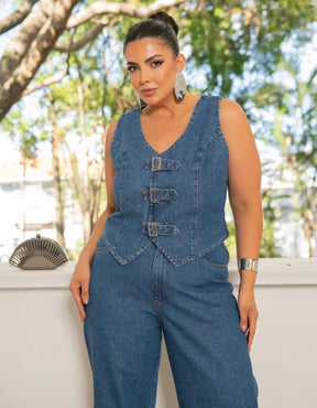Colete Jeans V Fusion