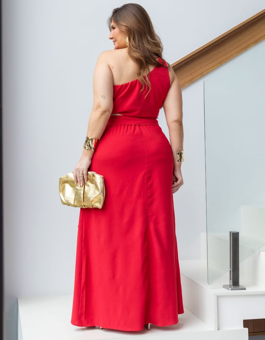 Vestido Nula Manga Com Fivela