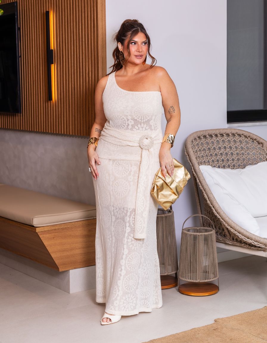 Conjunto Longo Natural Com Fivela