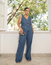 Calça Jeans Wide Leg Fusion