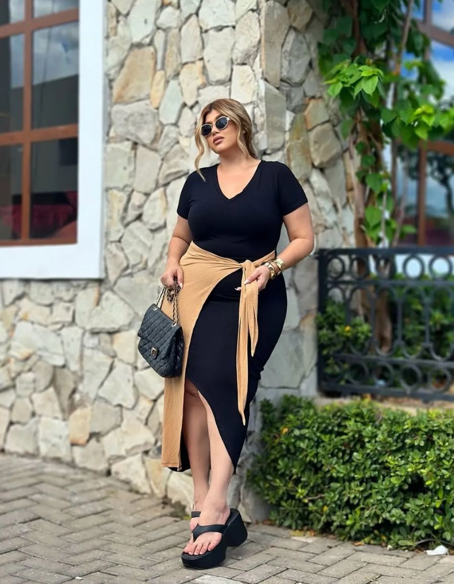 Vestido Midi Bicolor Gabriela