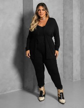 Cardigan com Cropped