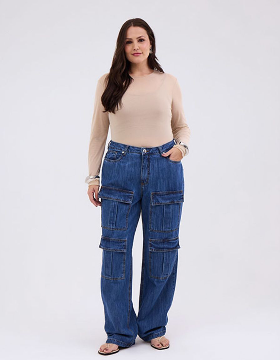 Calça Cargo Jeans Boss