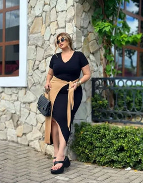 Vestido Midi Bicolor Gabriela