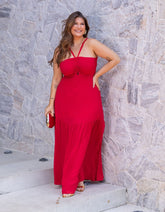 Vestido Longo Detalhe Flores