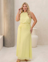 Vestido Longo Crepe Chiffon