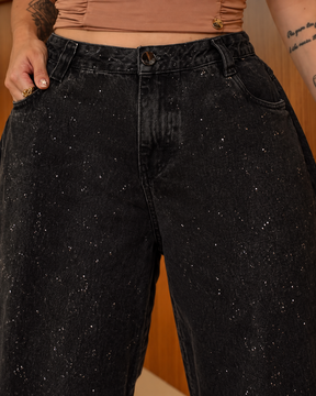 Calça Black Ballon Brilhos