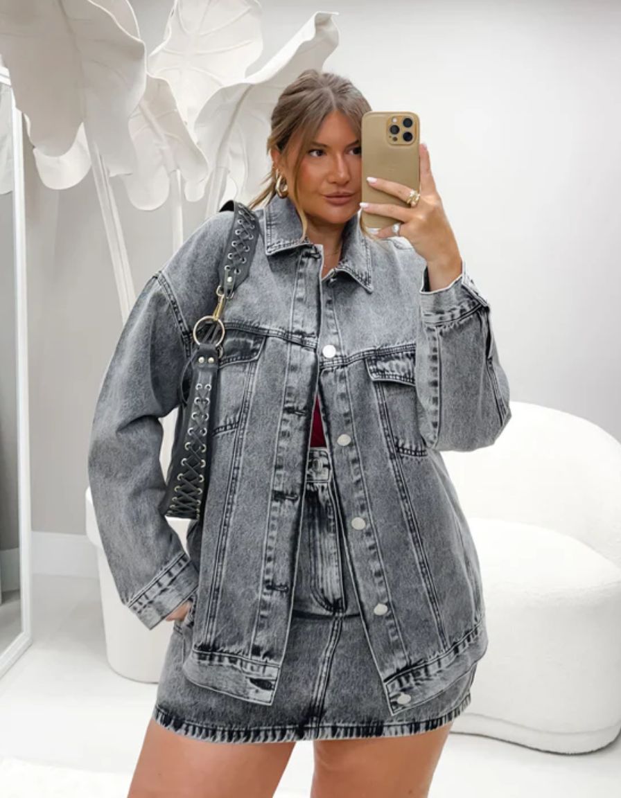 Jaqueta Jeans Over Size Black
