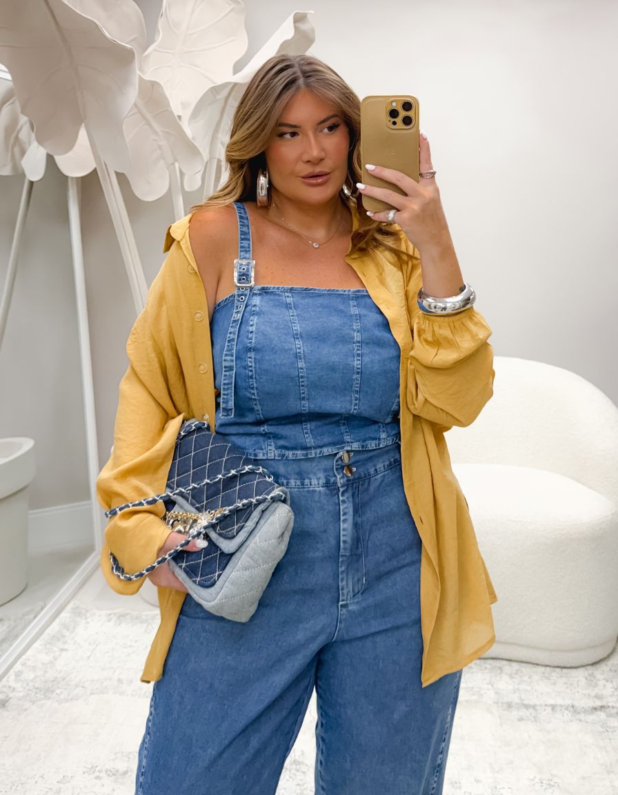 Cropped Jeans com Fivelas