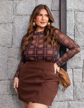 Blusa Tule Xadrez