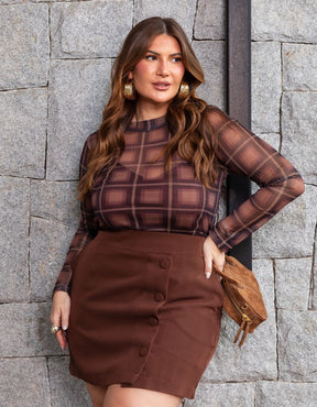 Blusa Tule Xadrez