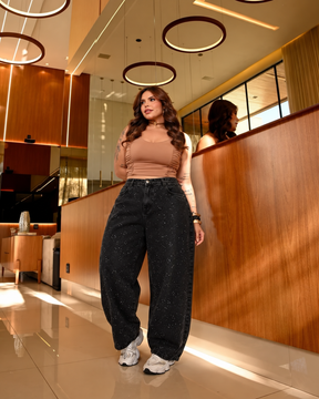 Calça Black Ballon Brilhos