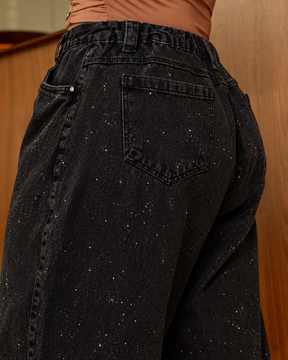 Calça Black Ballon Brilhos