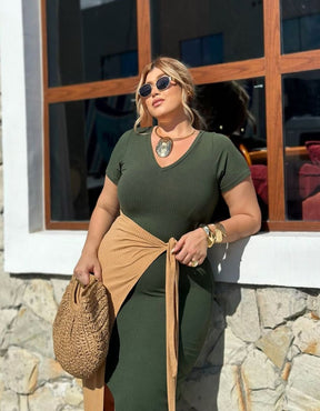 Vestido Midi Bicolor Gabriela