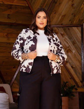 Jaqueta Bomber Cow Print