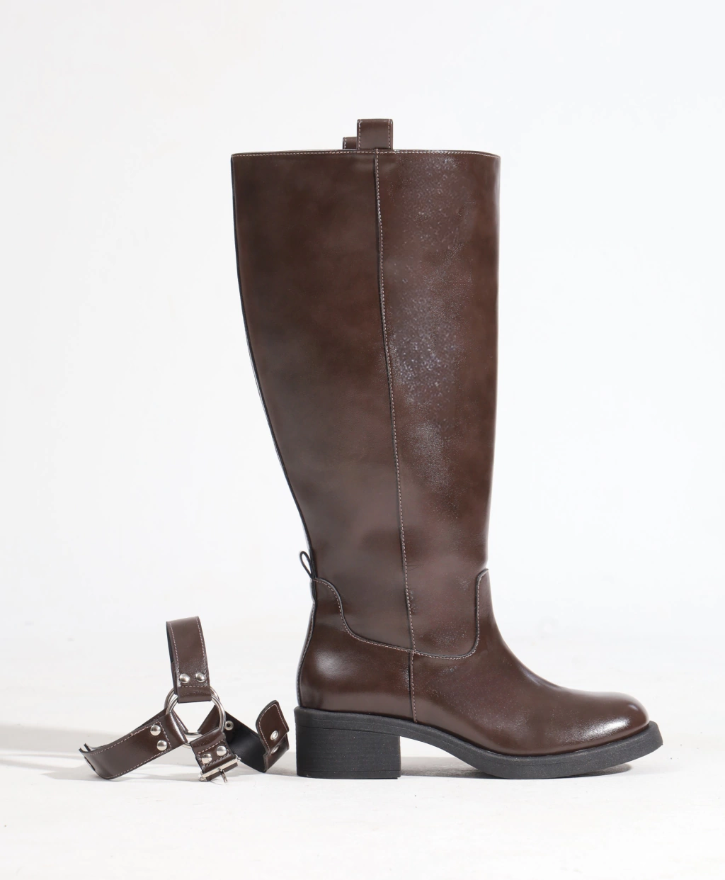 Bota Biker Cano Plus Marrom