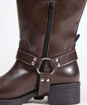Bota Biker Cano Plus Marrom