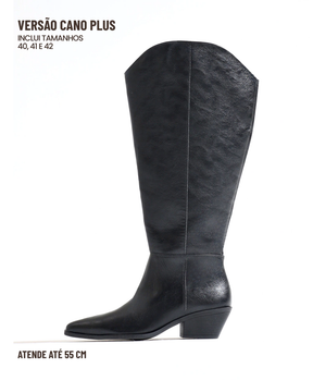 Bota Cano Plus Western Preta