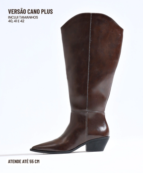 Bota Cano Plus Western Marrom Café