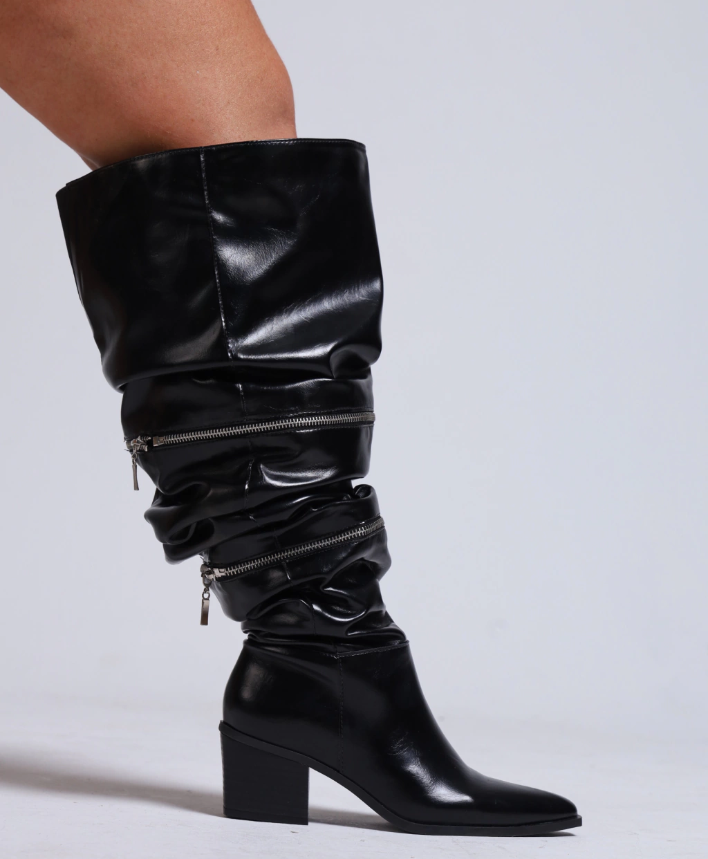 Bota Cano Plus Size 4 em 1 Preta