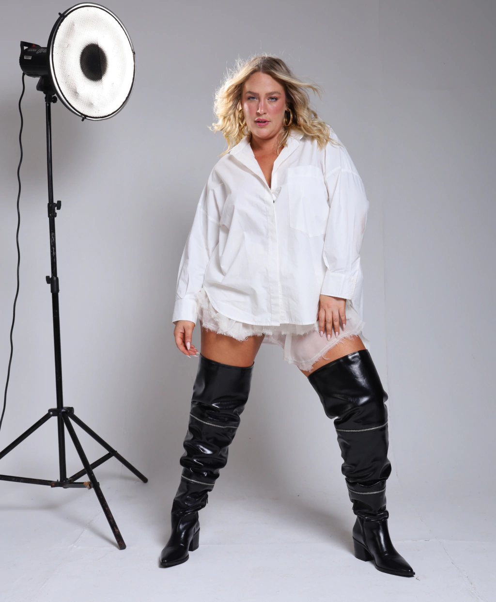 Bota Cano Plus Size 4 em 1 Preta