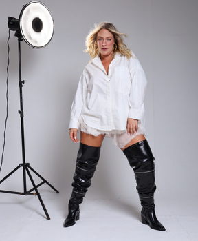 Bota Cano Plus Size 4 em 1 Preta
