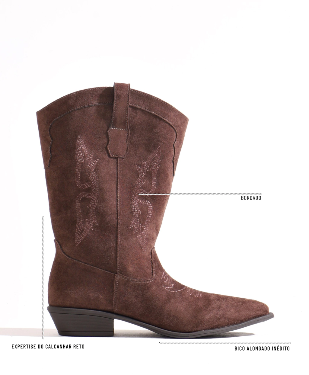 Bota Country Cano Curto Marrom
