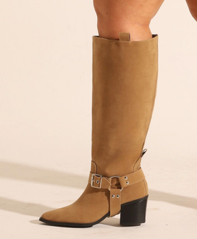 Bota Cano Plus Acamurçada Marrom Claro