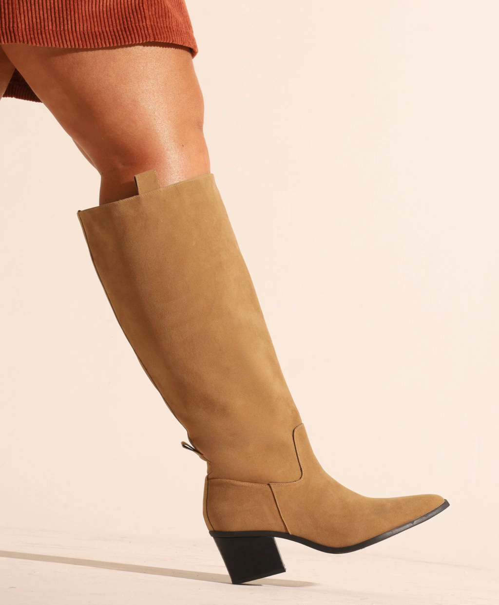 Bota Cano Plus Acamurçada Marrom Claro