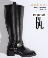 ota Biker Cano Extra Plus Size Preta (VERSÃO ATÉ 64CM)