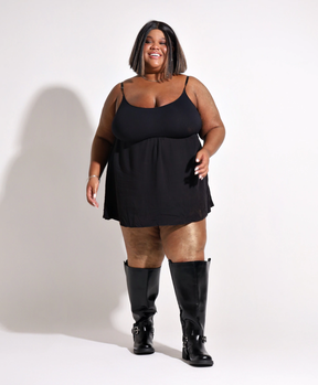 ota Biker Cano Extra Plus Size Preta (VERSÃO ATÉ 64CM)
