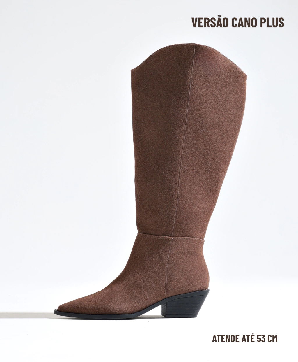 Bota Cano Plus Western Acamurçada Marrom