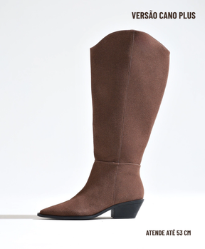 Bota Cano Plus Western Acamurçada Marrom