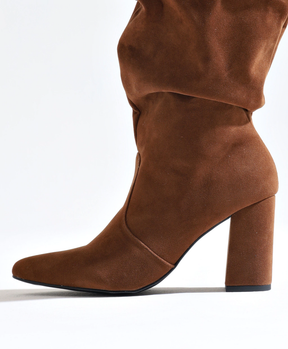 Bota Slouchy Camurça Marrom Escuro