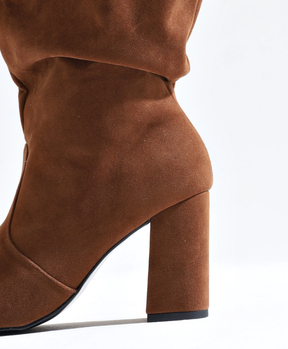 Bota Slouchy Camurça Marrom Escuro