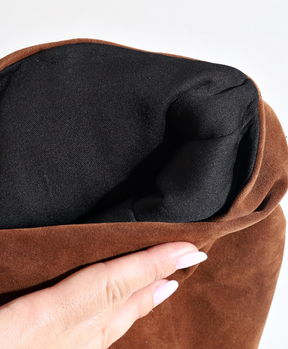 Bota Slouchy Camurça Marrom Escuro