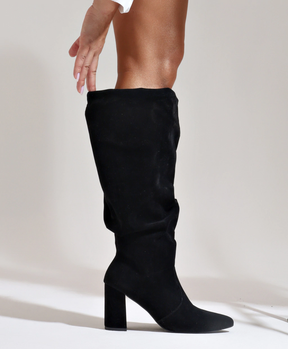 Bota Slouchy Acamurçada Preta