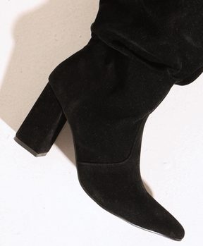 Bota Slouchy Acamurçada Preta